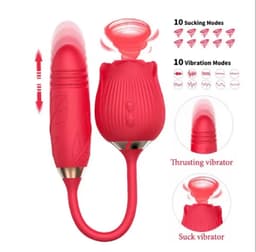 Rose Thrusting & Sucking Vibrator detail view 1 thumbnail