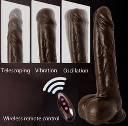 7” Remote Control Dildo - Black Bull detail view 5 thumbnail