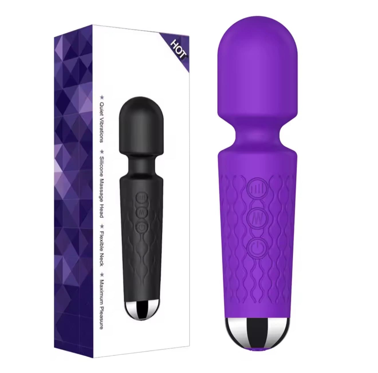 Mini Wand Vibrator (Purple) - rechargeable vibrators Ghana - PleasureToysGH