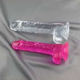 6–7 Inch Pink Tranparent Dildo detail view 1 thumbnail