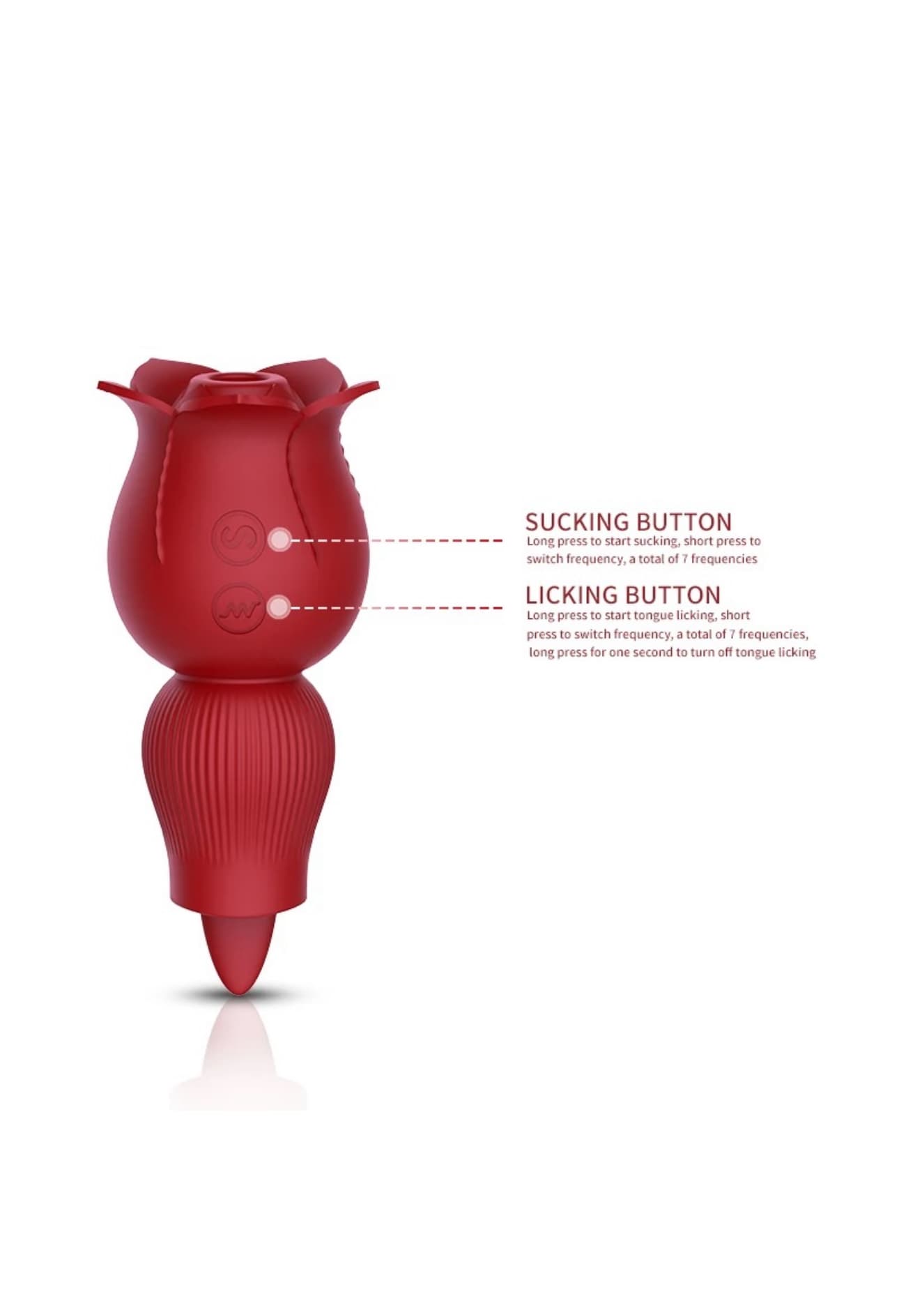 Rose Sucking & Licking 2 in 1 - rechargeable vibrators Ghana - PleasureToysGH