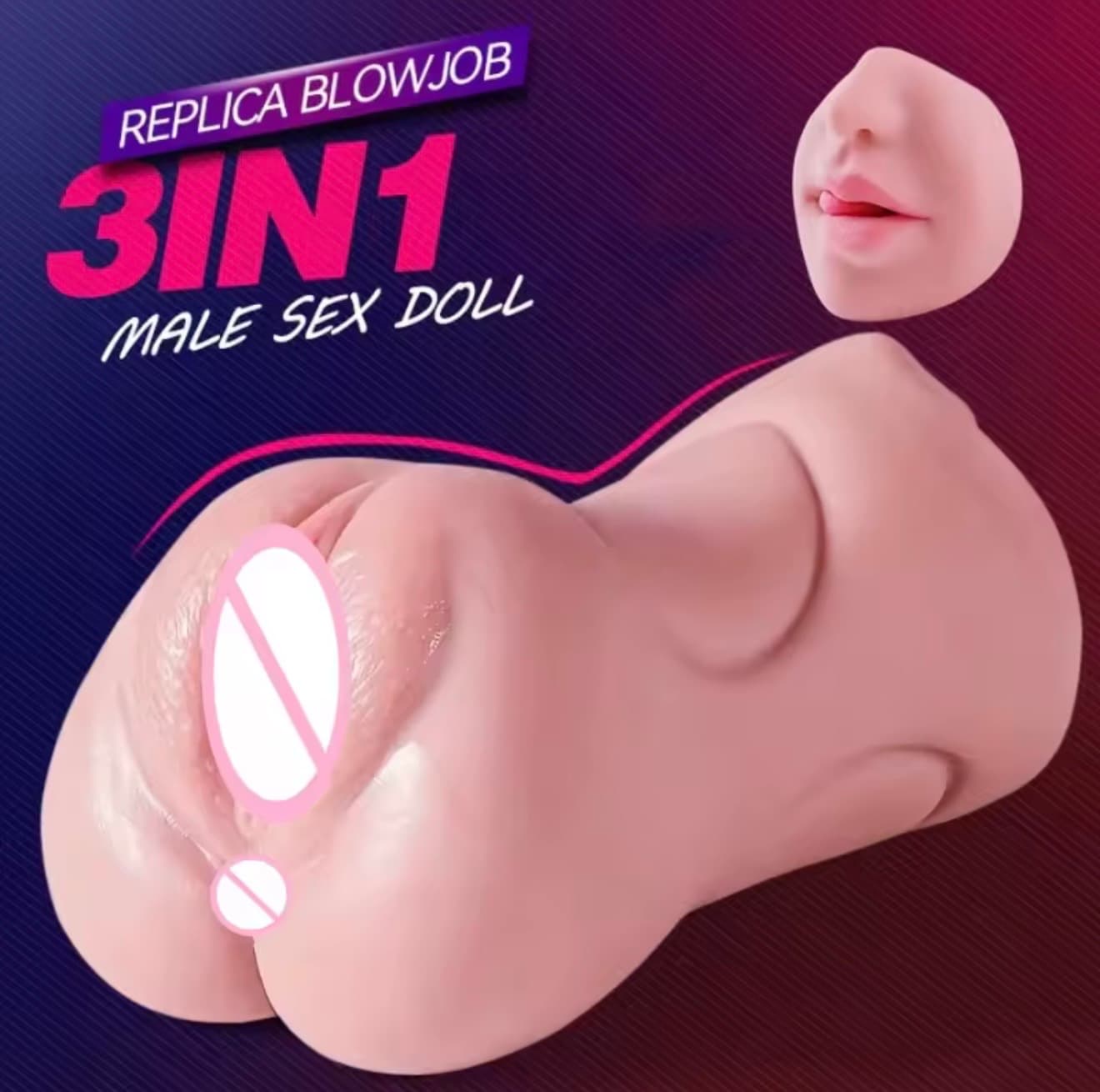 3in1 Pocket Pussy Masturbator - rechargeable mens toy Ghana - PleasureToysGH