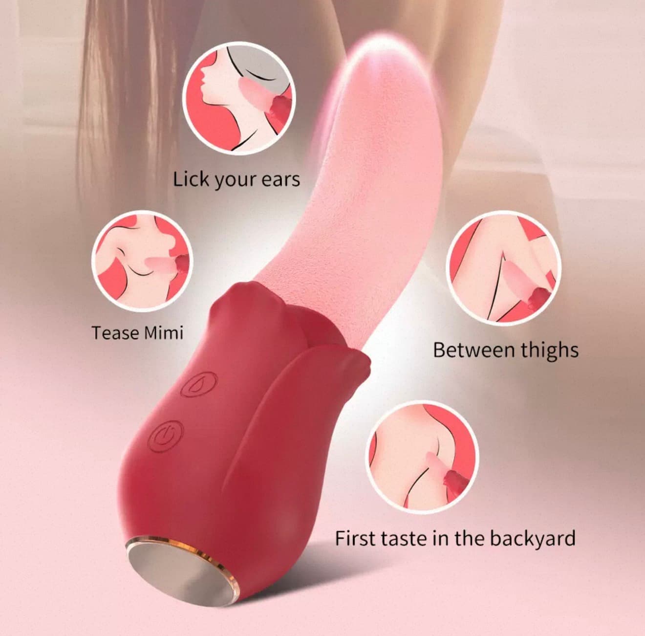 Rose Long Tongue Licker - rechargeable vibrators Ghana - PleasureToysGH