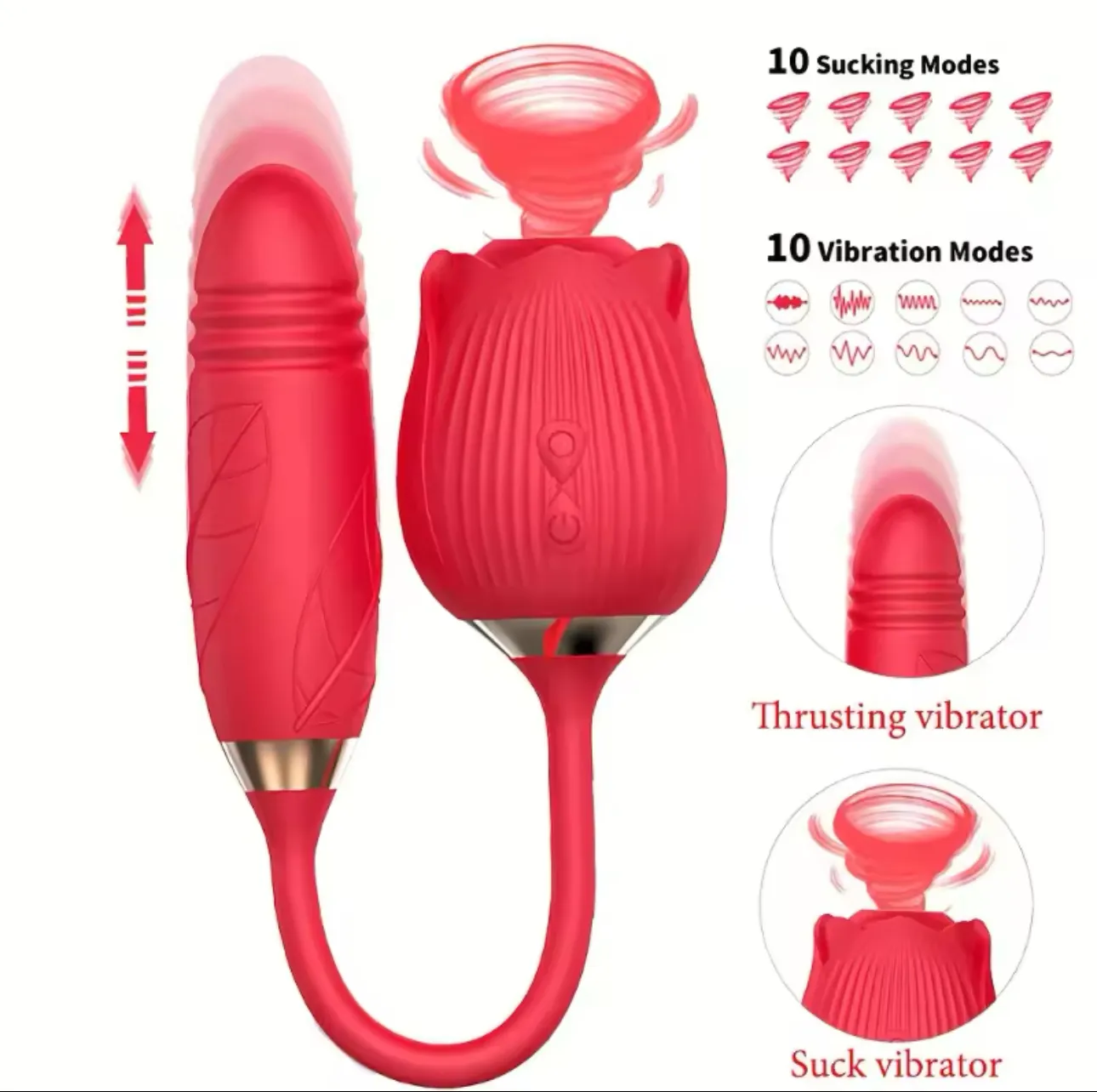 Rose Thrusting & Sucking Vibrator